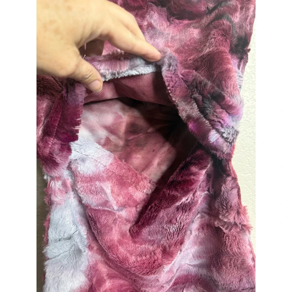 Sew Sweet Minky Designs Pillow Case Cover 21x13 Burgundy Tie Dye Plush NEW